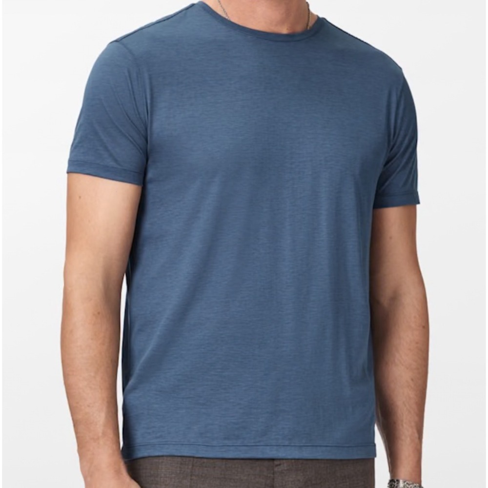 John Varvatos T-Shirt Pima Cotton Blue XL Minimalist Designer Basic Luxury $248